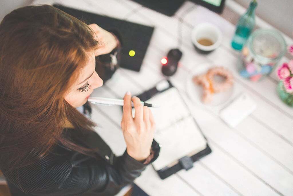 Woman taking online course - elearning